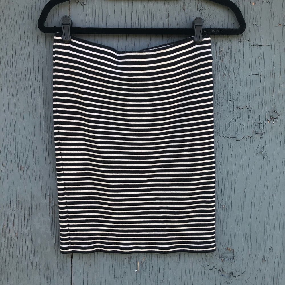 Madewell black and white striped City skirt (M)